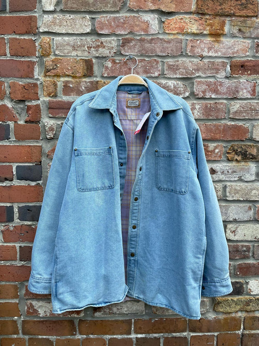 schmidt workwear flannel lined denim shirt jacket