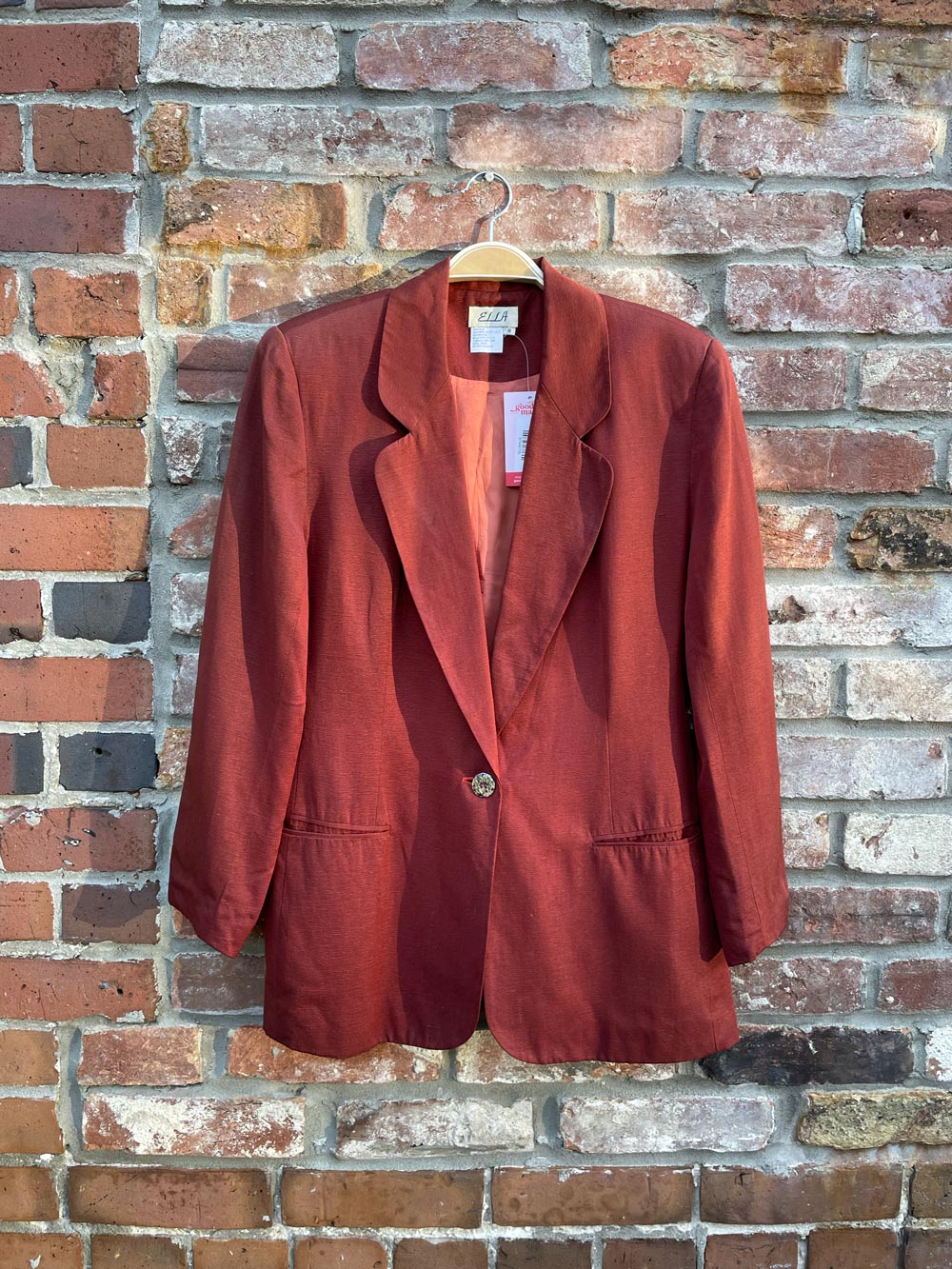 vintage ella 100% silk woven blazer