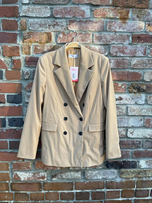 mango camel double breasted blazer