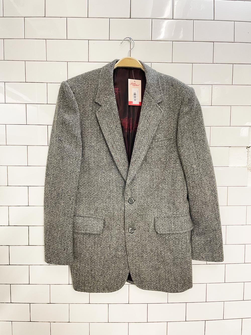 vintage wool tweed menswear blazer