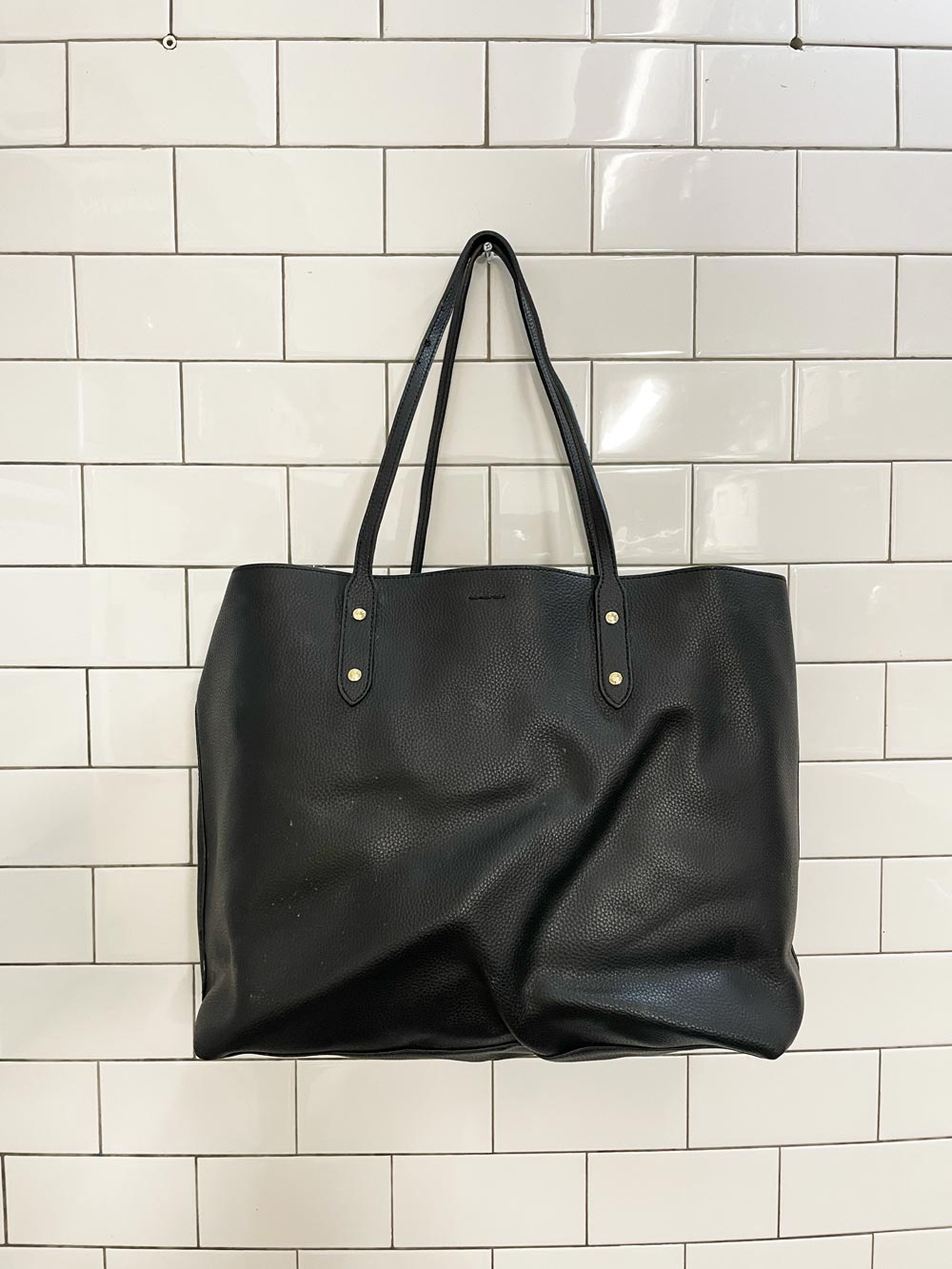 coach faux leather town tote