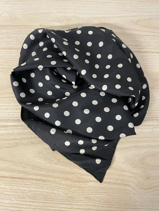 vintage 100% silk polka dot hand-rolled edge square scarf