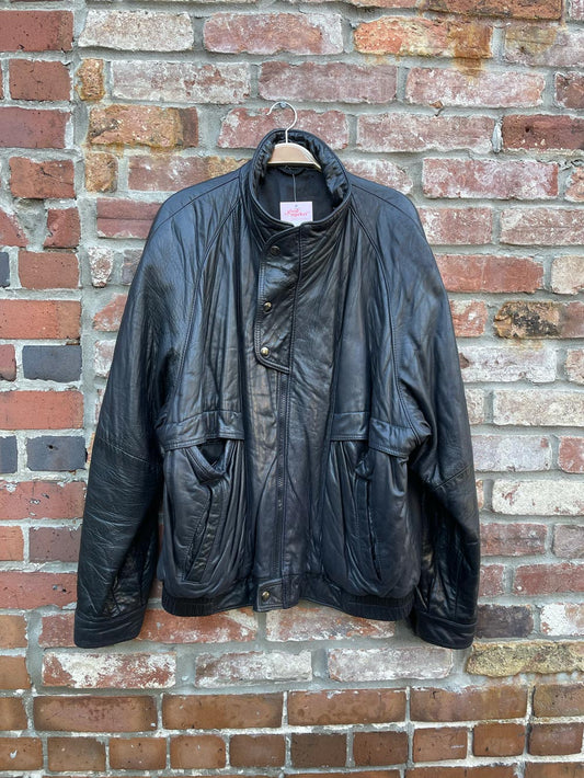 vintage jeno de paris butter leather bomber jacket