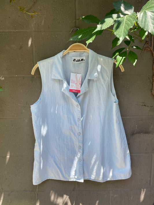 vintage 90s SMR sleeveless chambray shirt