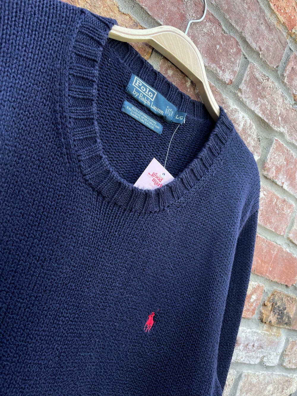 vintage 00s polo RL cotton knit logo crew