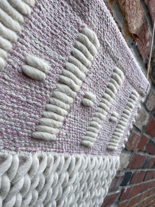 boho pink woven xl wall hanging