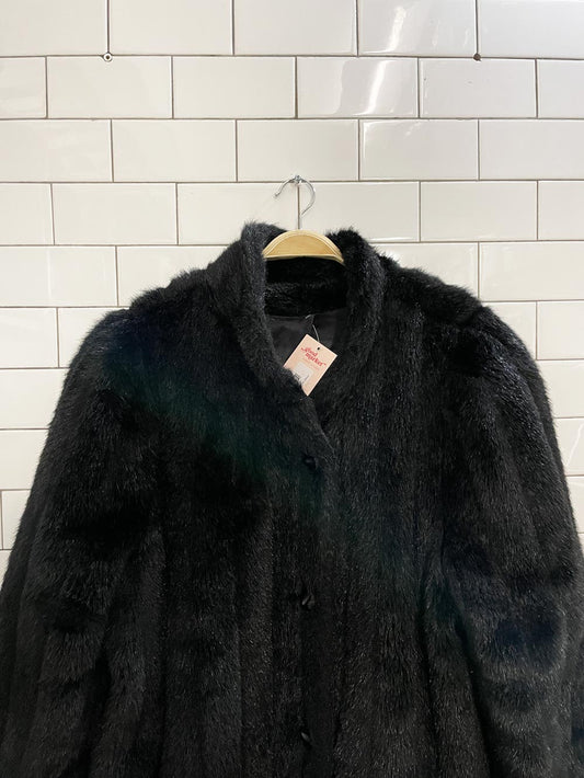 vintage 80s image faux fur long coat