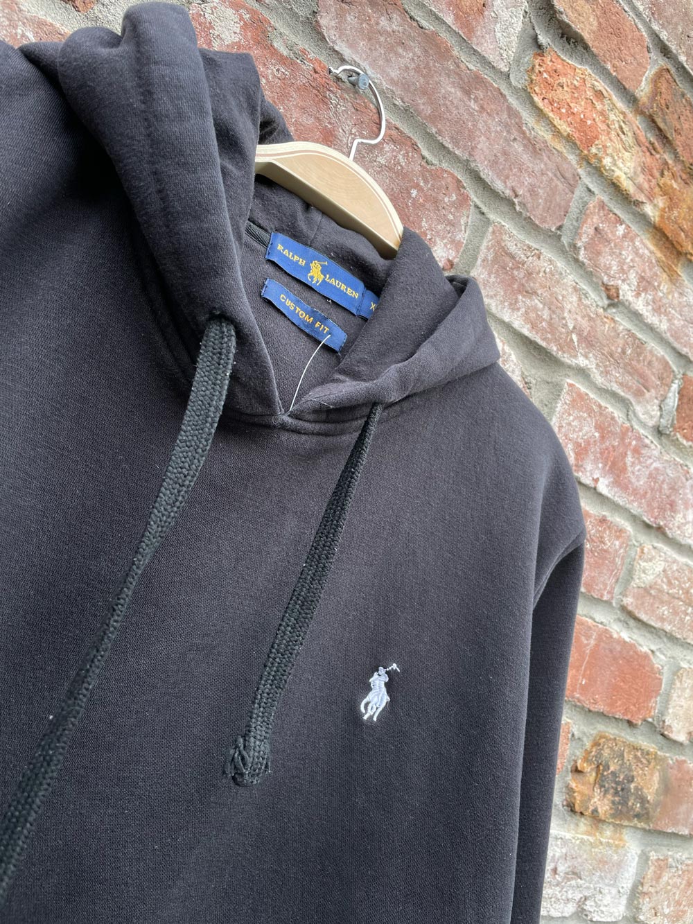 ralph lauren custom fit black hoodie