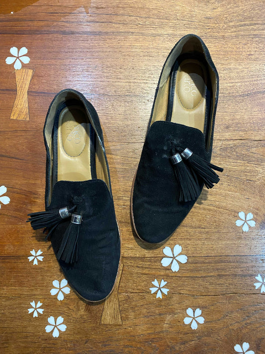 franco sarto hayden suede tassel loafers