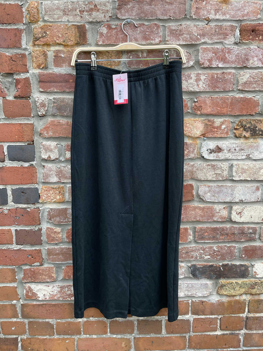 vintage black long knit minimal skirt