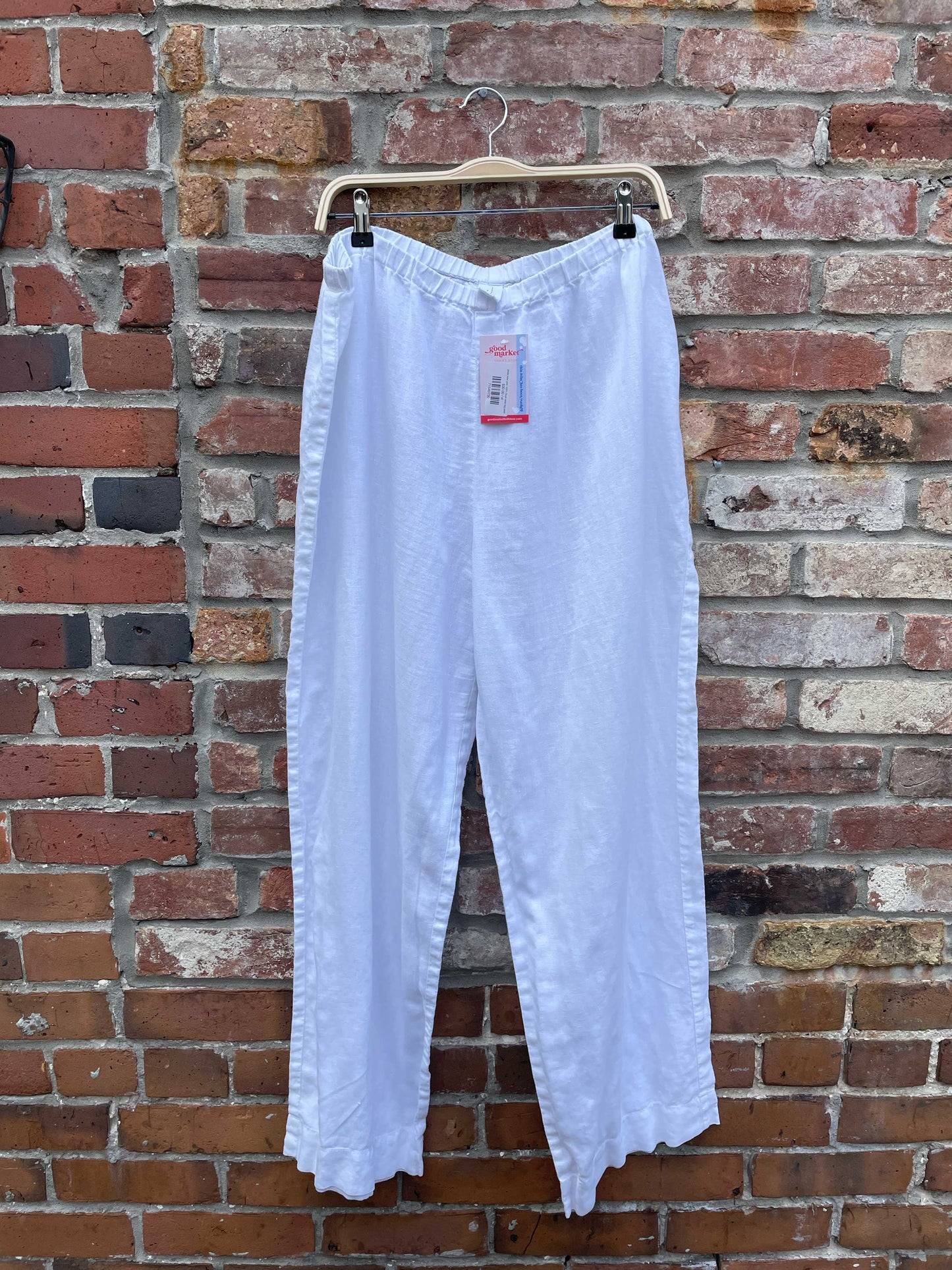 jones new york 100% linen wide leg pants