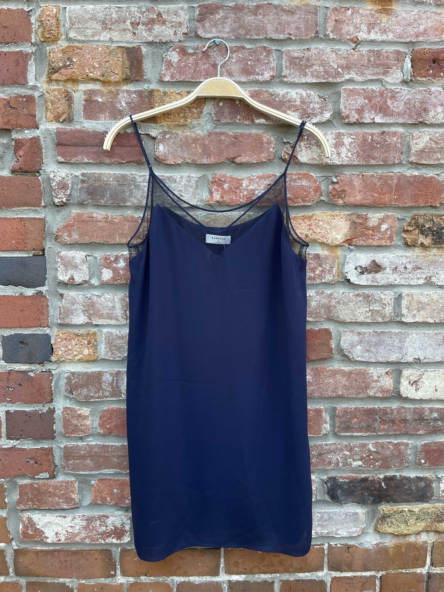 babaton mesh panel slip dress