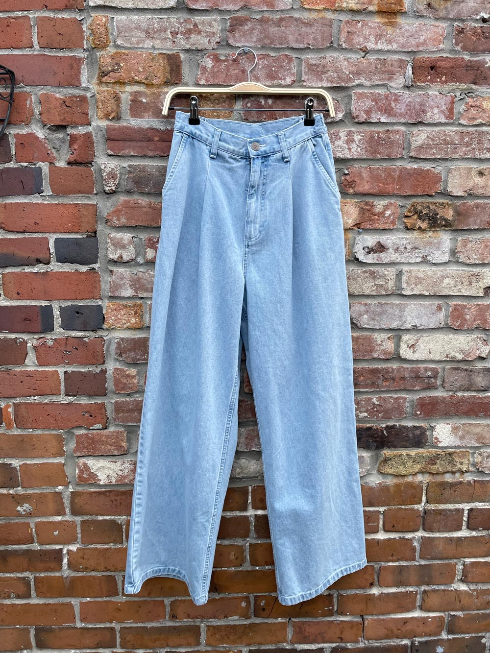 lucy & yak cole pleated wide leg jeans