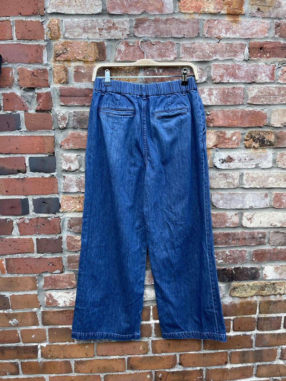 gap pleated wide leg denim trouser