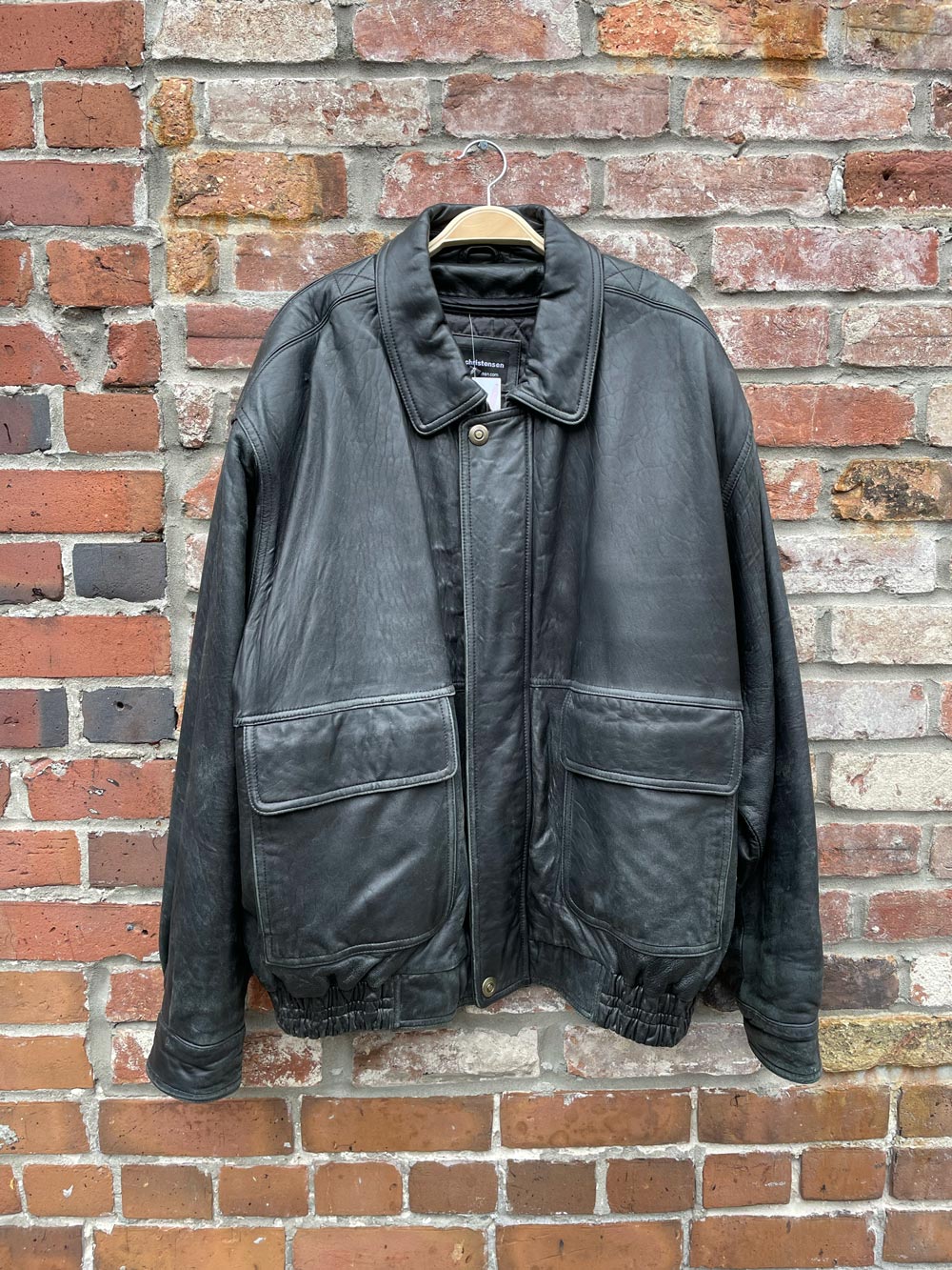 bod & christensen butter leather bomber jacket