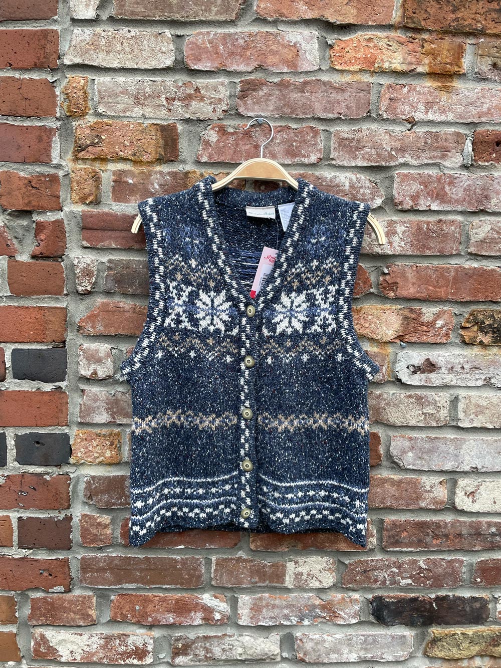 vintage huntington ridge wool-blend knit vest