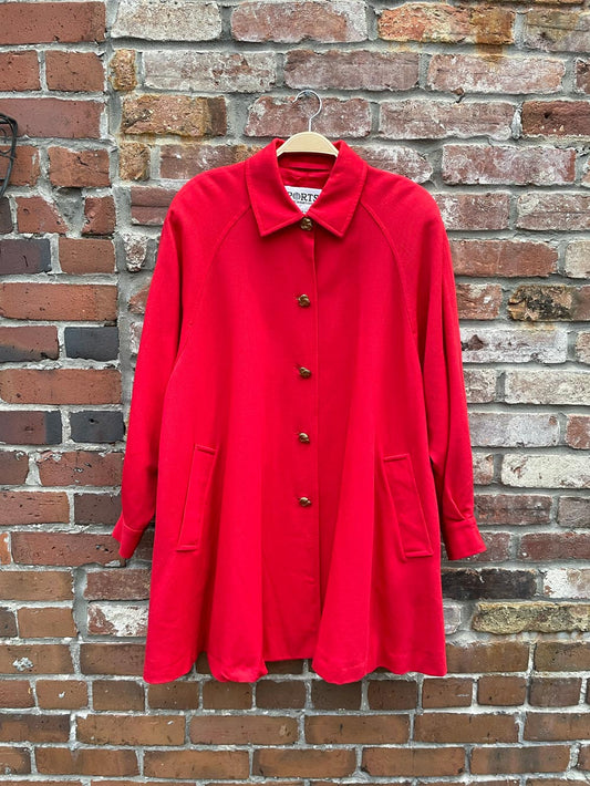 vintage ports int'l wool swing coat w gold rope buttons