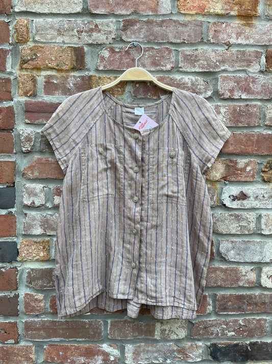 vintage made in italy pleated shirt