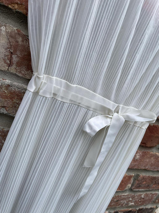 vintage pleated chiffon ribbon waist layering piece