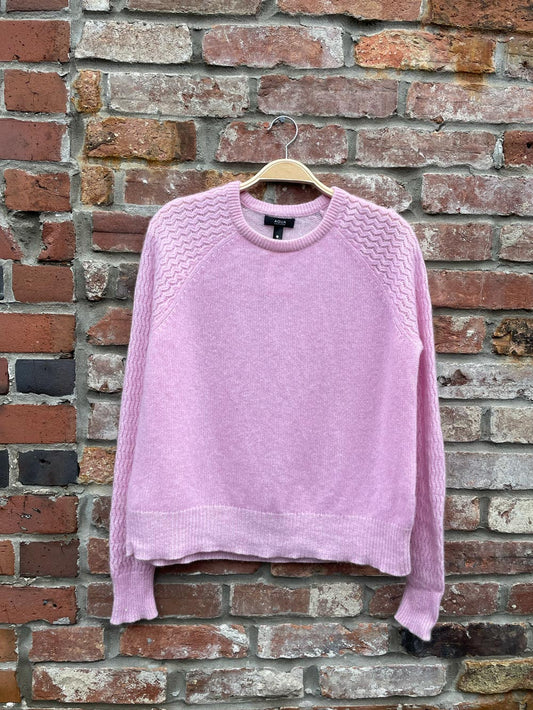 aqua cashmere pink knit 100% cashmere sweater