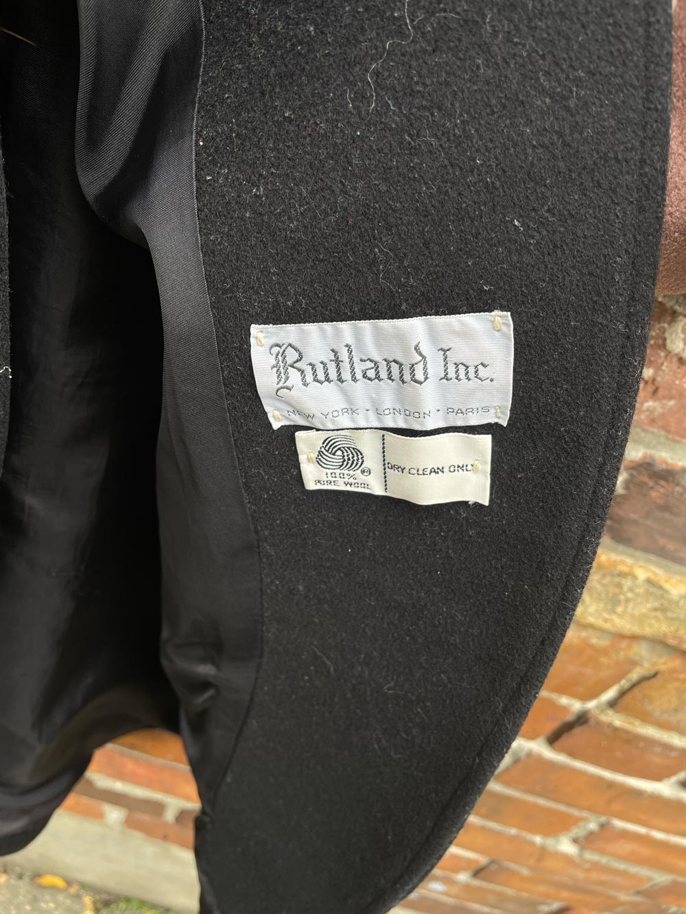 vintage rutland wool colour block cocoon coat