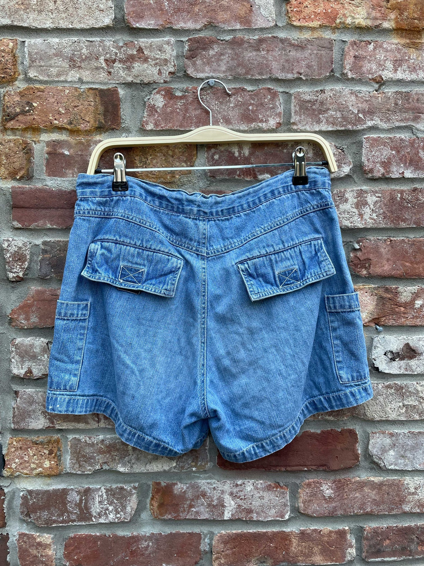 y2k santa barbara cargo denim shorts