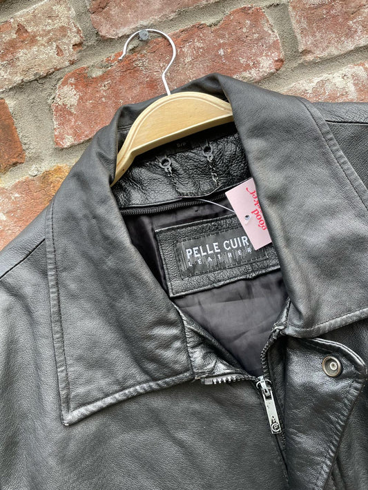 pelle cuir leather bomber jacket