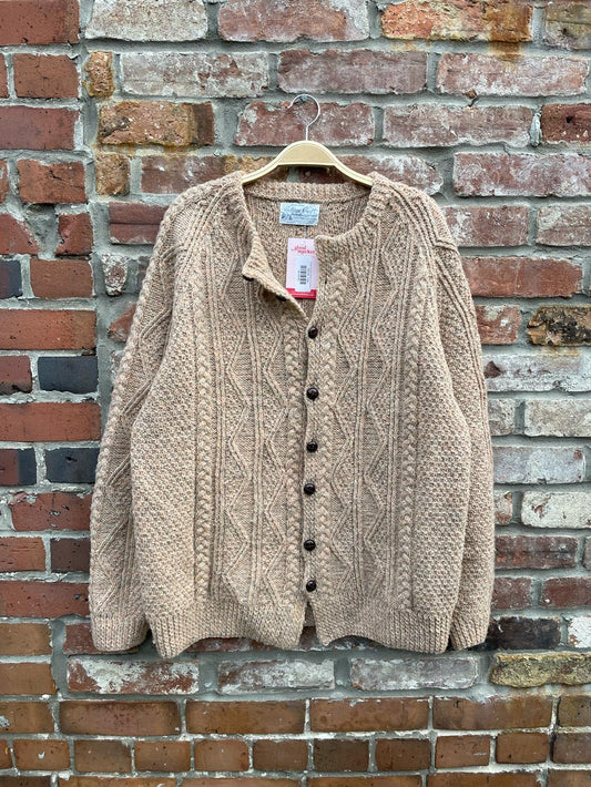 vintage handmade cottage craft tweed wool cardigan