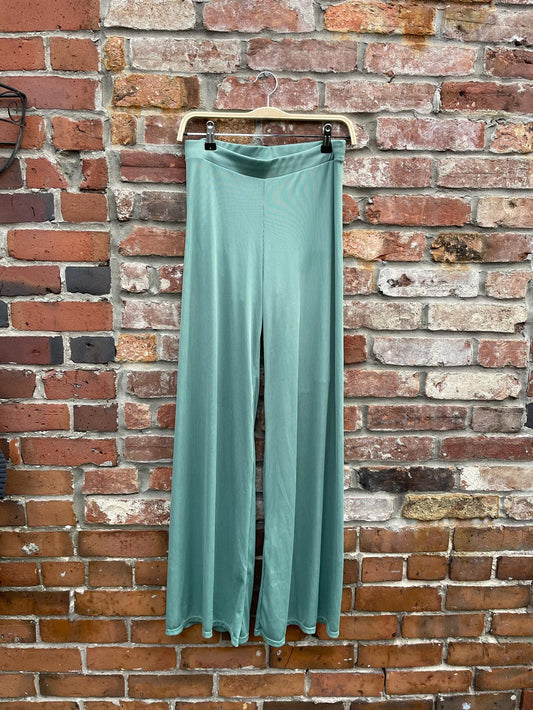 vacia ribbed stretch wide leg pants