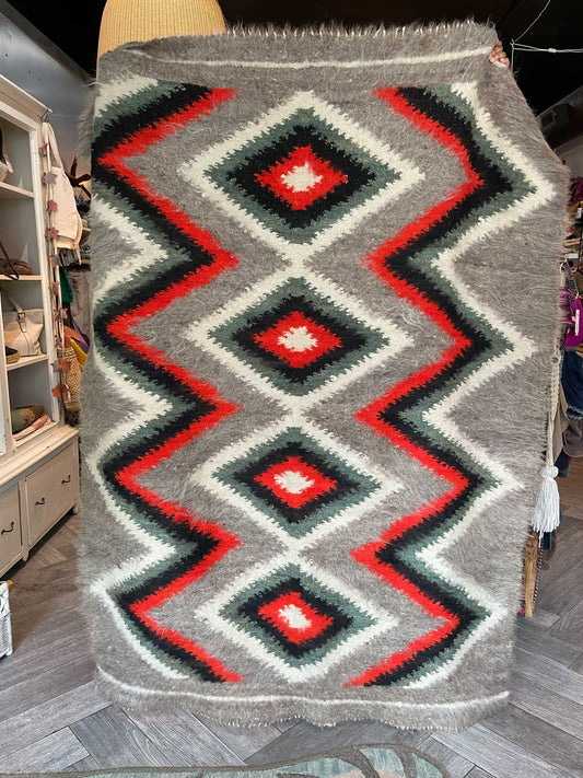 vintage 50's boho alpaca wool shag rug