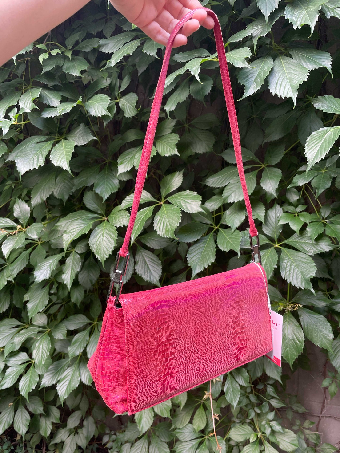 y2k made in italy red hologram shoulder bag