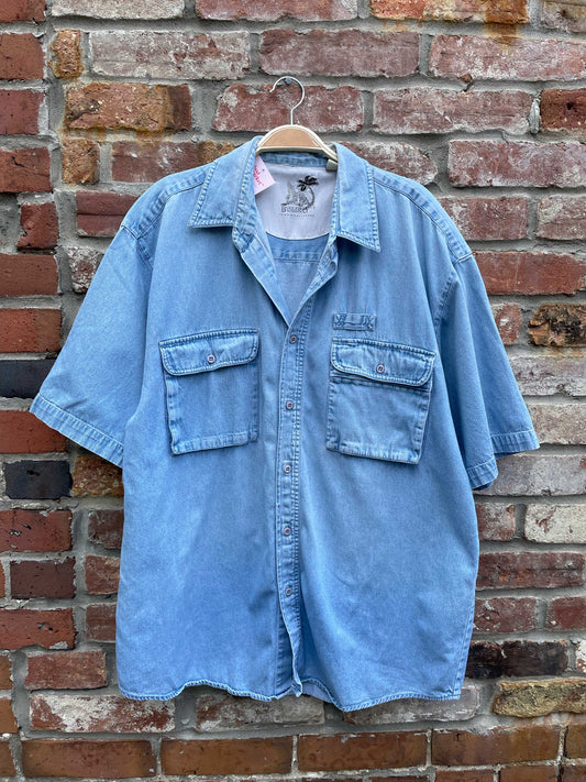 vintage 90s bugle boy ss denim shirt