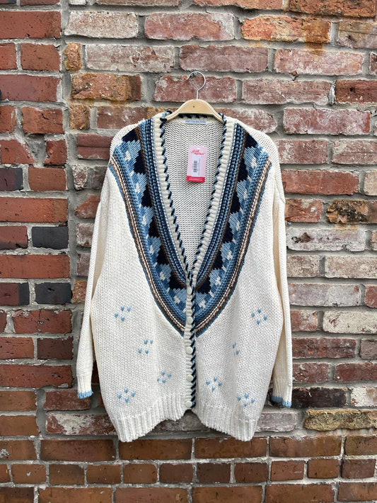 vintage hand-knit cardigan sweater