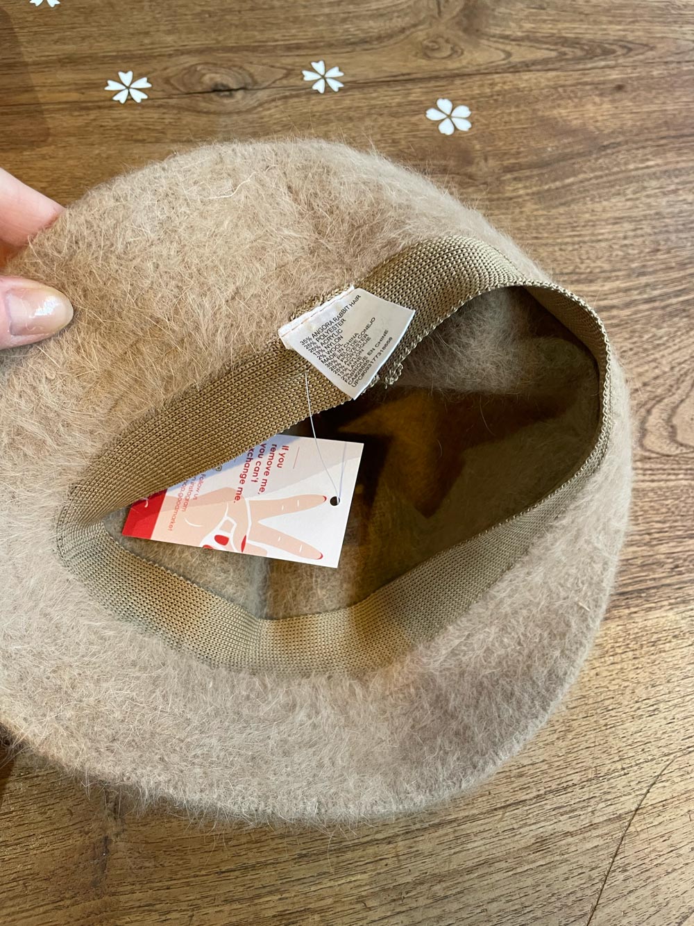 vintage angora-wool bow bucket hat