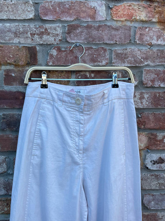 cos 100% linen wide leg trouser