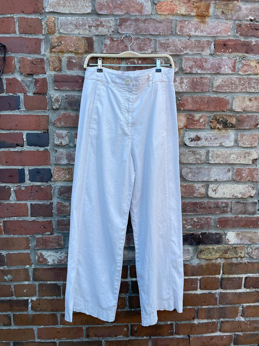 cos 100% linen wide leg trouser