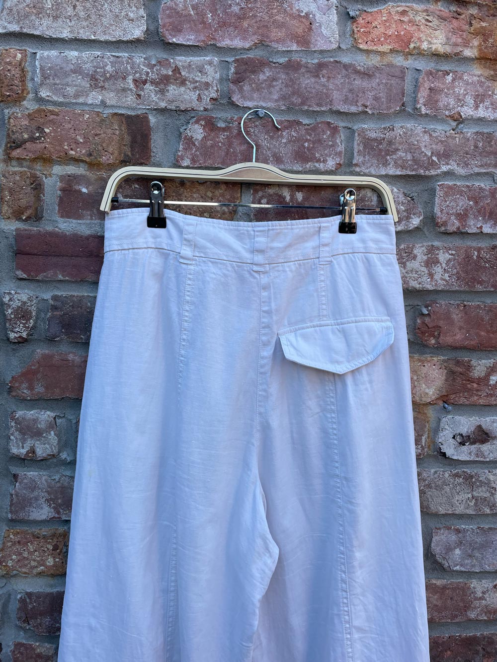 cos 100% linen wide leg trouser