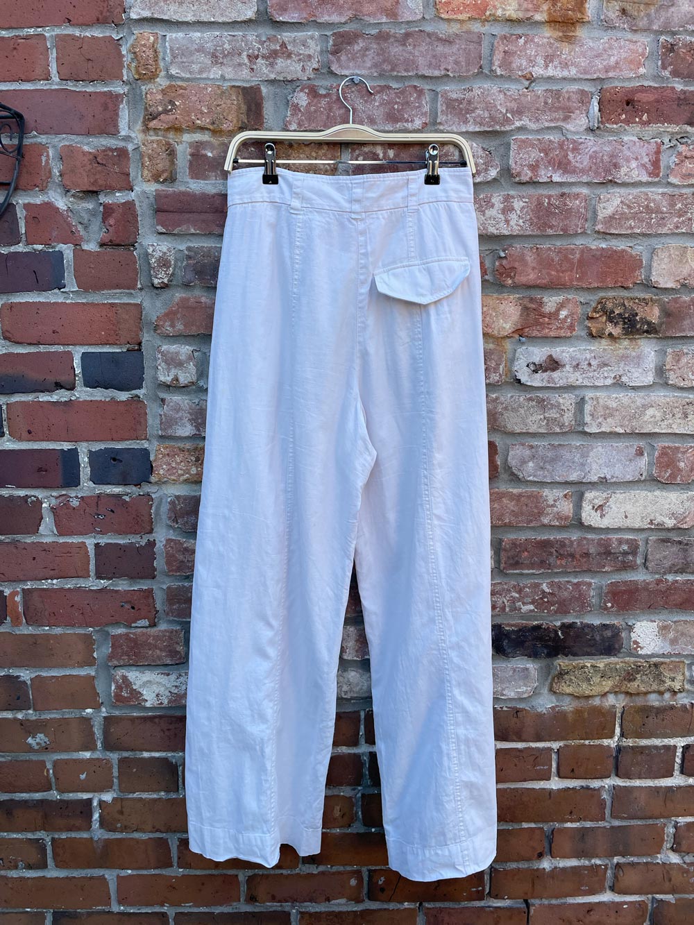 cos 100% linen wide leg trouser