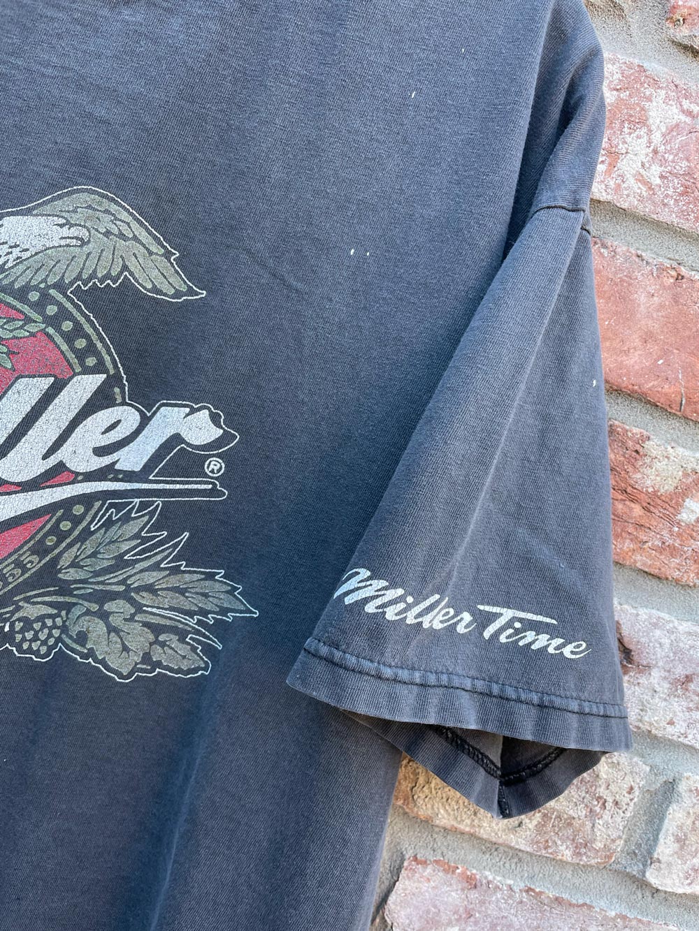 vintage 90s miller distressed graphic tee