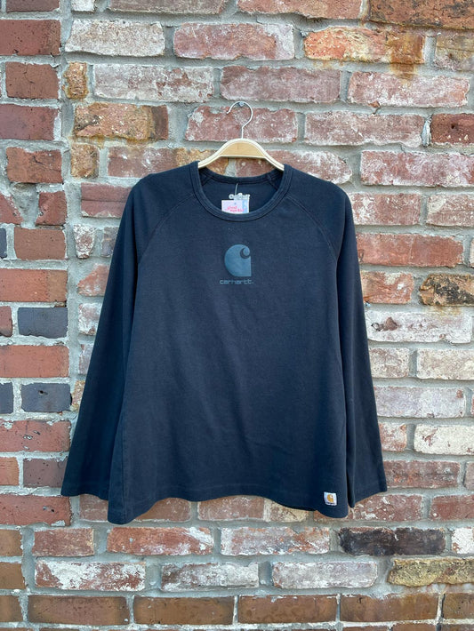 vintage 00s carhartt logo long sleeve tee