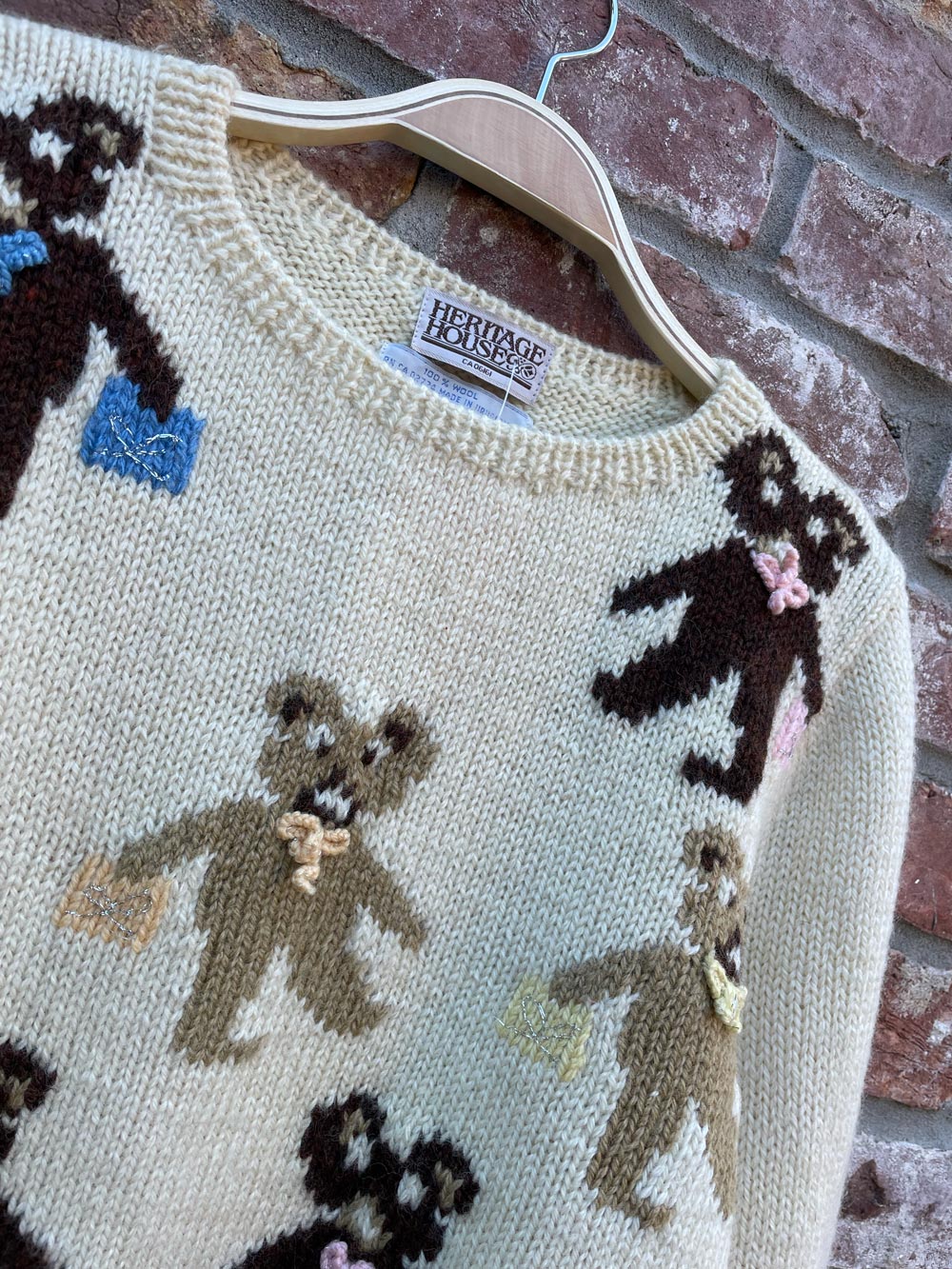 vintage heritage house hand-knit teddy crew