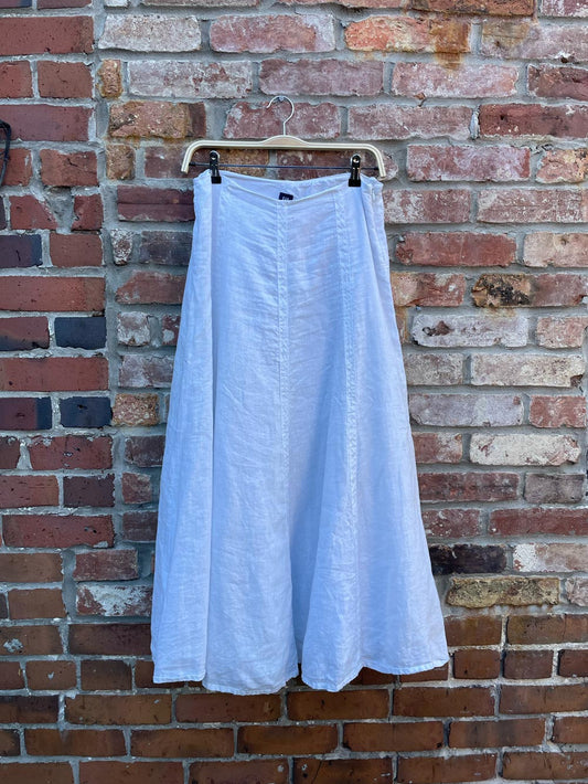 vintage 00s gap 100% linen prairie maxi skirt