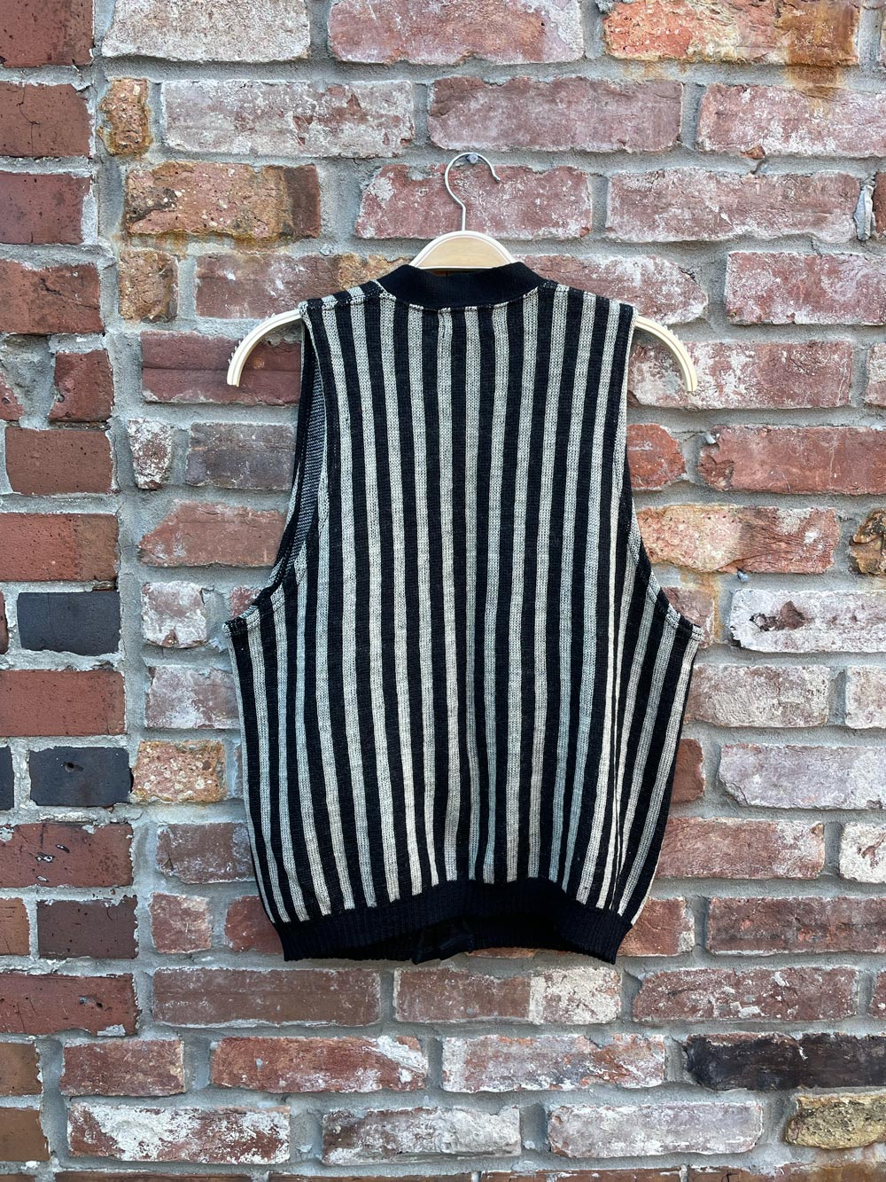 vintage 60s 100% wool striped knit vest