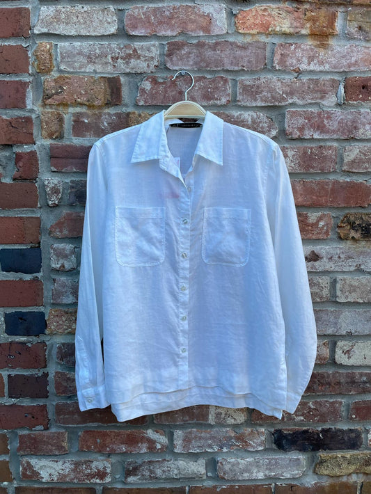 vintage 00s melanie lyne 100% linen shirt