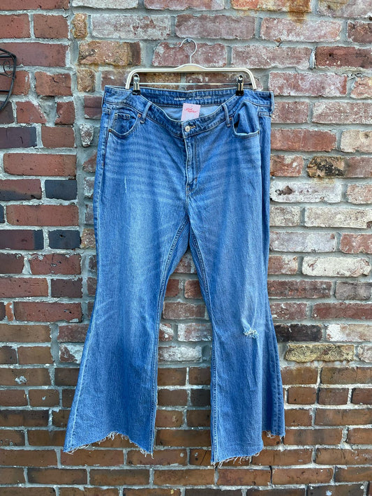 old navy mid rise super flare jeans