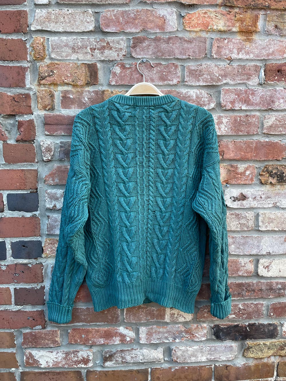 vintage eddie bauer cotton cable knit crew