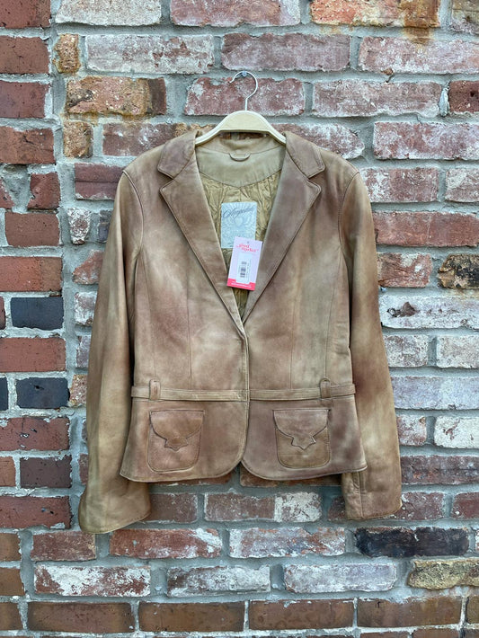 vintage 00s aero western butter leather jacket