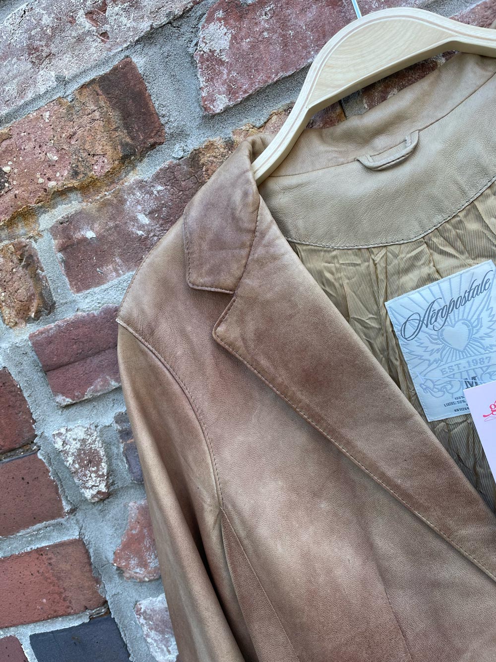 vintage 00s aero western butter leather jacket