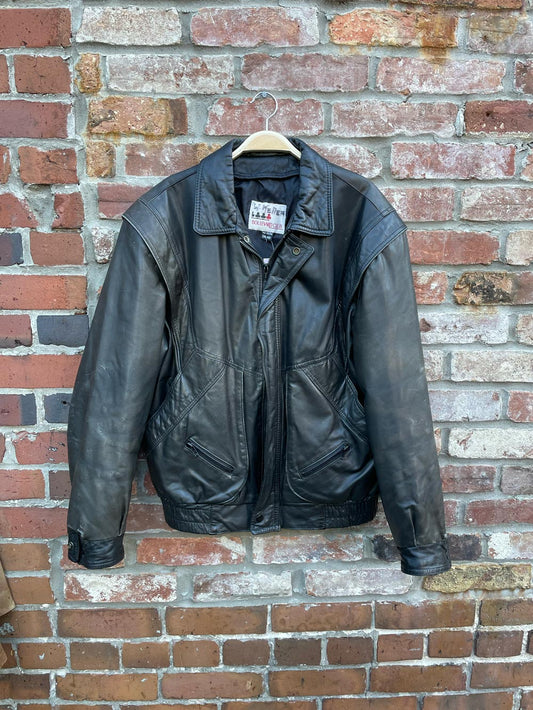 vintage boulevard club leather bomber jacket