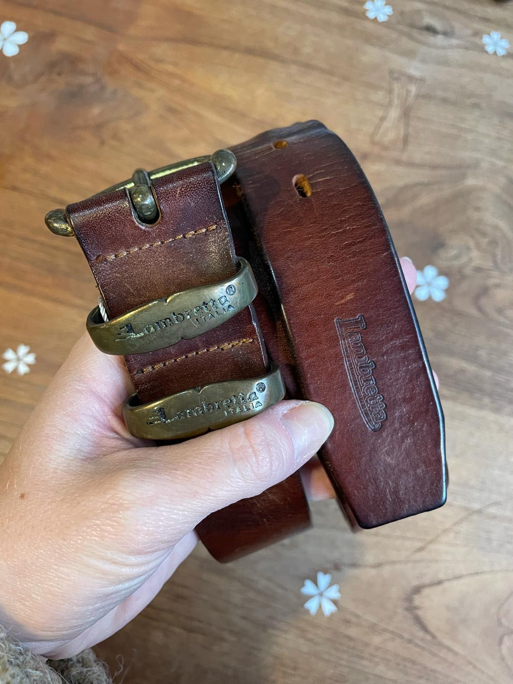 vintage lambretta italy leather belt